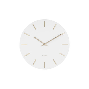 Nástenné hodiny Karlsson Charm Small KA5821WH (30 cm) - bielo-zlaté